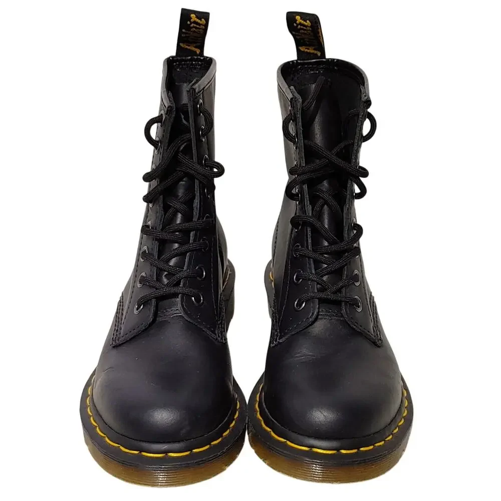 Dr. Marten's 1460 Smooth Leather Lace Up Ankle Boots Black Womens Size US 6 UK 4